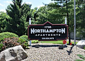 Thumbnail 1 of 7 - Akron Ohio Apartment Rentals Northampton Apartments by Redwood Exterior Original Sign