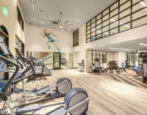 the gym at the preserve at polk apartments