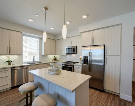 Kitchen with Stainless Steel Appliances at Sola, California, 92130