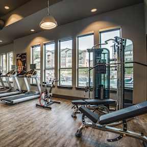 People working out in gym at The Glover House Apartments, Washington