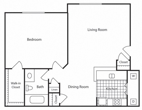  Floor Plan 1 Bedroom Apartment