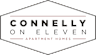 A black and white image of a logo for Connelly on Eleven Apartment Homes.