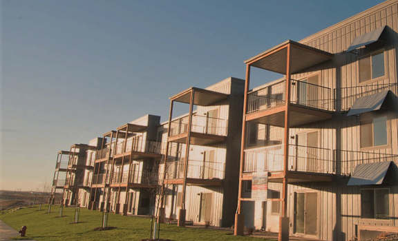Image of decks on the outside of building