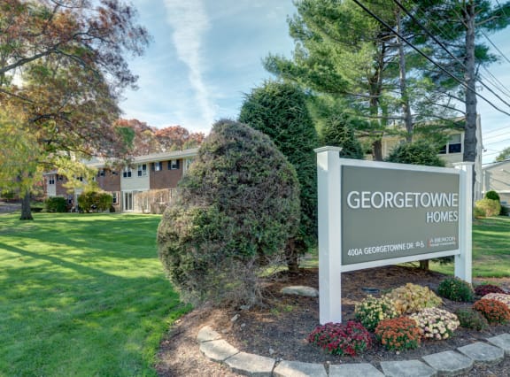 Georgetown Signage at Georgetowne Homes Apartments, Hyde Park, Massachusetts
