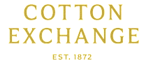 A black background with the words "Cotton Exchange Est. 1872" written in gold.