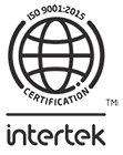 A black and white image of a globe with the words "intertek certification" written on it.