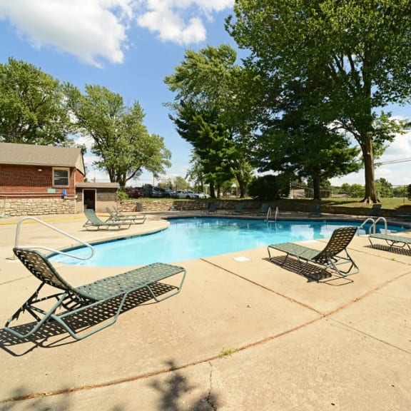 the swimming pool at our apartments is clean and ready to use