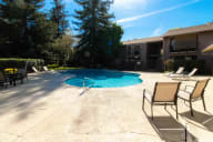 our apartments have a large pool and lounge chairs