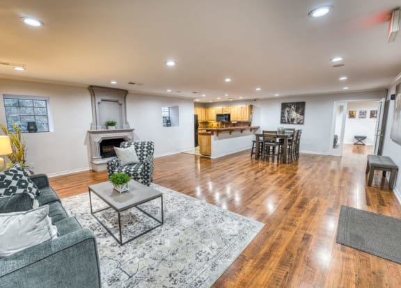 Living room at Le Montreaux Apartments, Austin TX 78759