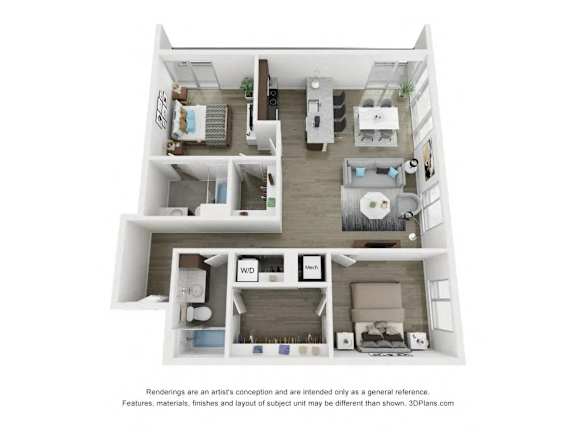 a floor plan of a 1 bedroom floor plan with a bathroom and a living room at South Falls Tower, Richmond, VA, 23224