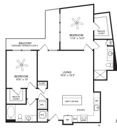 Fetzer Floor Plan at Berkshire Chapel Hill, Chapel Hill