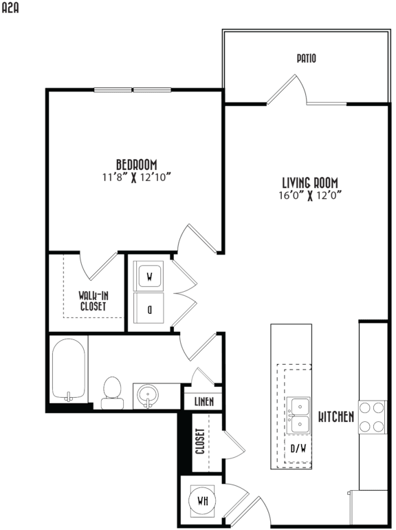 the floor plan of this home has a bedroom and a living room