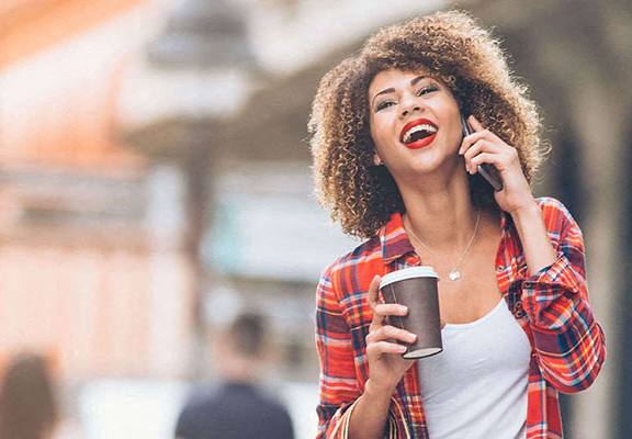Woman Speaking on the Phone, Green Street Apartments, Brookline, MA, 02446