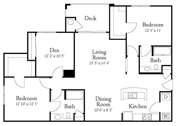 two bedroom apartment with deck and den manassas va