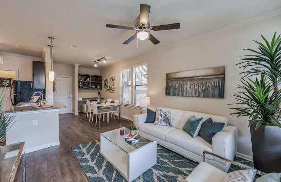 Living Room With Kitchen at Heights West 11th, Houston, TX, 77008