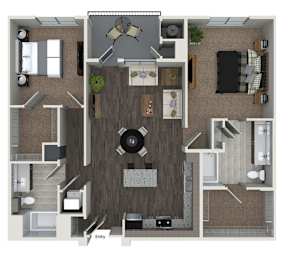 Floor Plan  two bedroom floor plan at 808 west apartments
