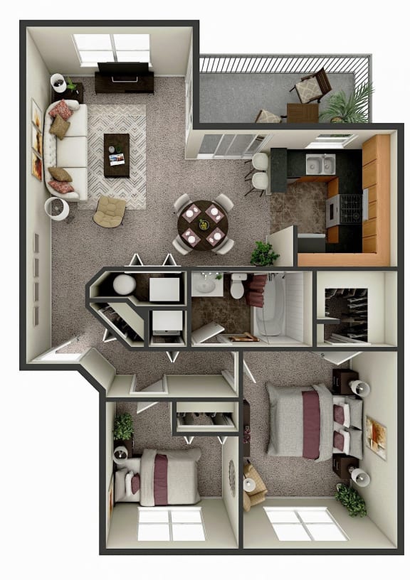 Skyridge Club Apartments- Two Bedroom Apartment in Crystal Lake, IL