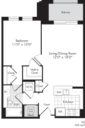 one bedroom apartment with walk-in closet in baltimore
