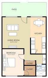  Floor Plan One Bedroom One Bath