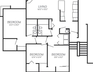 Park Creek Village | Larkspur 3x2 1144 sq ft