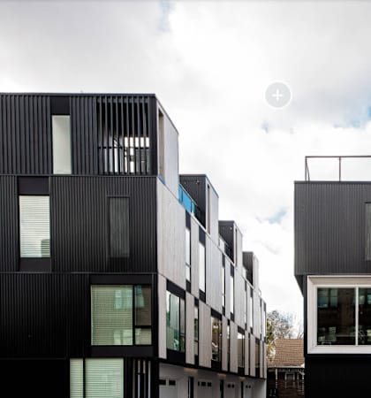 a row of houses stacked on top of each other