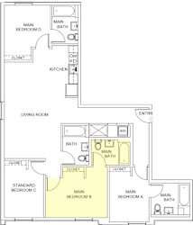 Pine Floor Plan Main Bedroom B