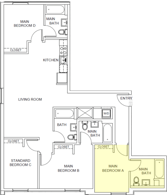 Floor Plan  Pine Floor Plan Main Bedroom A