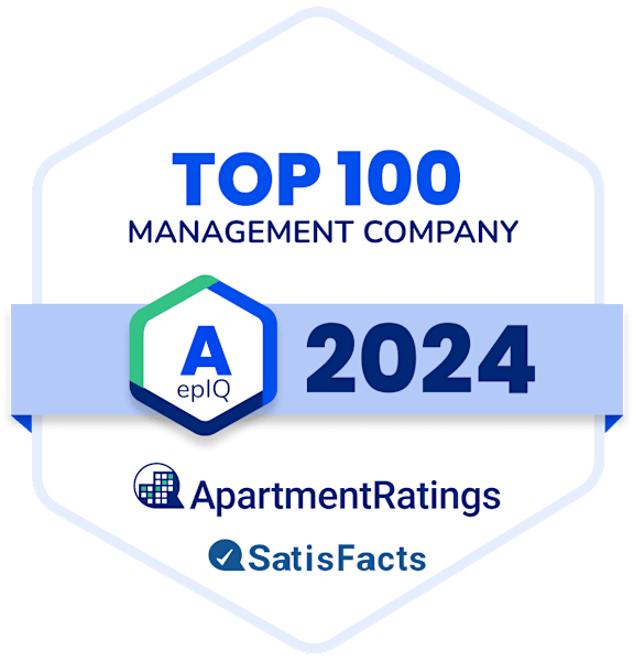 A badge indicating a top 100 management company for the year 2024.