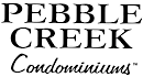 an illustration of the wordpebble creek in white text on a black background