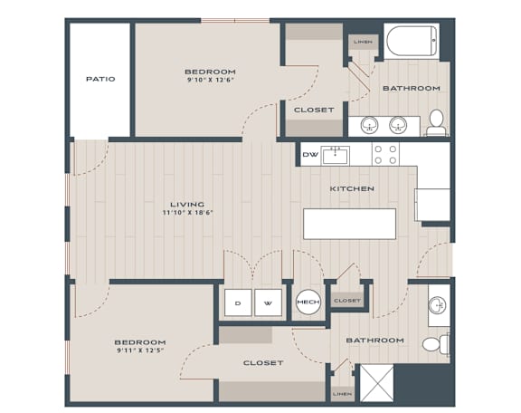 floorplan two bedroom two bathroom