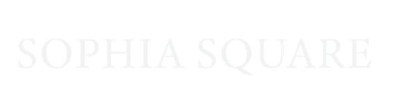 The image displays the words "SOPHIA SQUARE" in white text on a black background.
