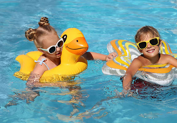 Happy child in the pool at Park Villas, El Cajon, CA 92020