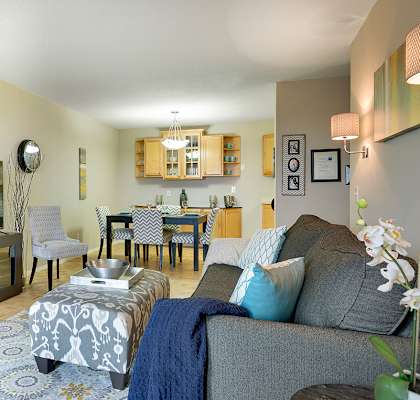 Living Room at The Edina Towers, Edina, MN, 55435