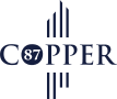 a logo with a blue background and white letters