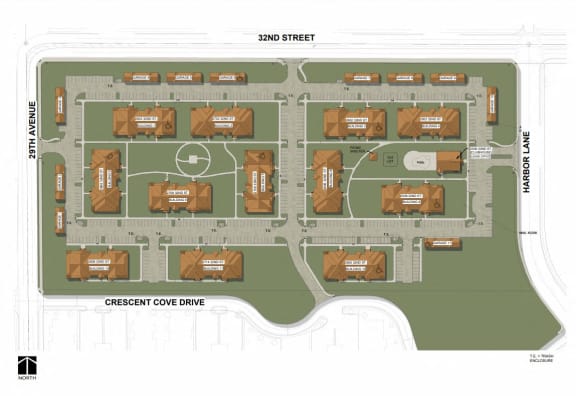 a site plan showing the layout of a parking lot