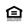 A black and white image of a house with the words "Equal Housing Opportunity" written underneath it.