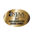 An oval shaped gold plaque with the text NJAA 2017 NJA Garden State Awards Winner.