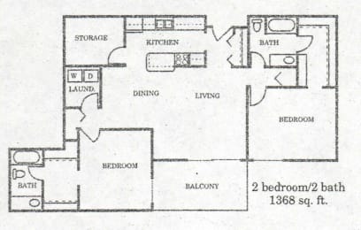 Floor Plan 2 Bedroom 2 Bathroom