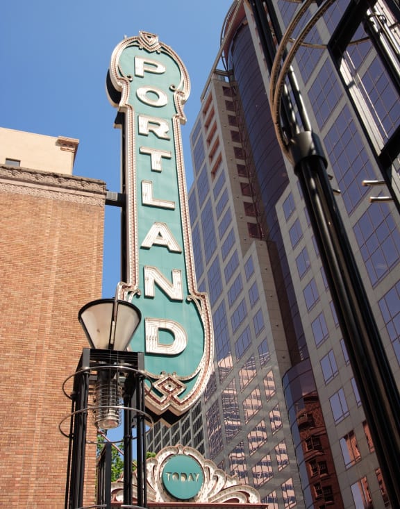 Arlene Schnitzer Concert Hall Portland sign at Clackamas Trails Apartments, Portland