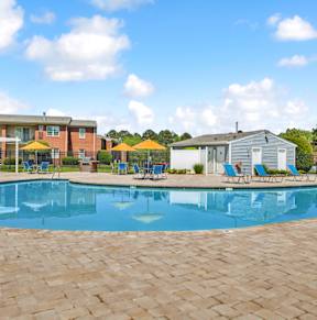 Pool View at Rivers Landing Apartments, PRG Real Estate, Hampton, Virginia
