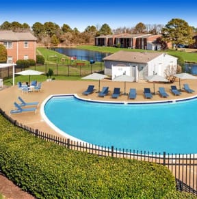 Pool View at Rivers Landing Apartments, PRG Real Estate, Hampton, Virginia