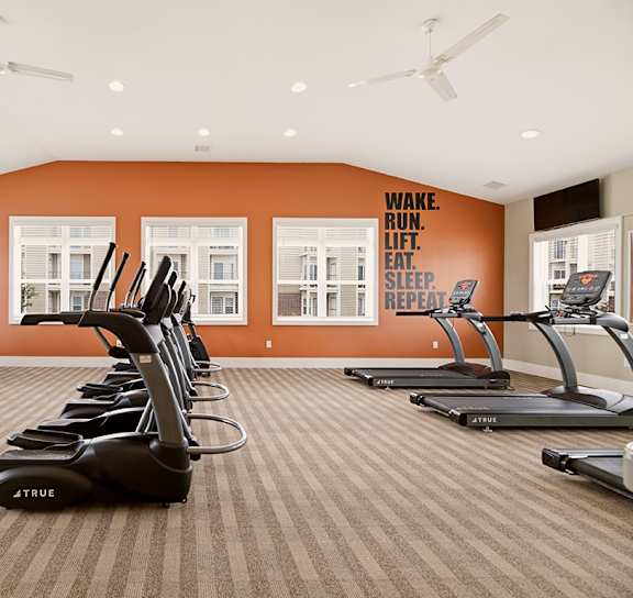 fitness center at Copper Creek Apartment Homes in Maize, KS