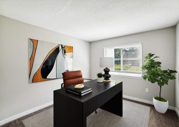 the preserve at ballantyne commons office space with desk and window