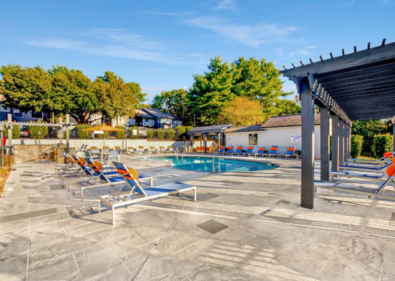 the resort style pool is available for residents to use at Edgemont Apartments, PRG Real Estate, Greenville, 29615
