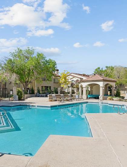 the swimming pool at the preserve apartments