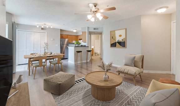 the preserve at ballantyne commons living room and dining room