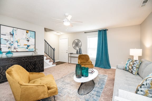Spacious Living Rooml at Hyde Park Townhomes, PRG Real Estate Management, VA 23831