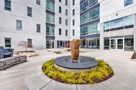 Sculpture in the Courtyard at an Art Museum at The Locks Tower in Richmond, Virginia