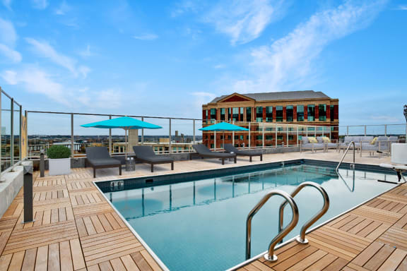 Swimming Pool with a Deck at an Art Museum at The Locks Tower in Richmond, Virginia