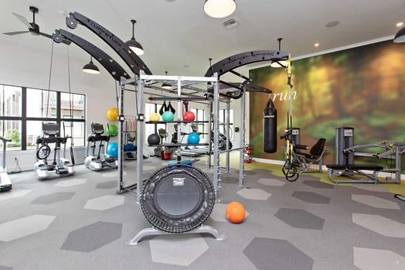 High-Tech Fitness Center at Beckett Farms Apartments, PRG Real Estate Management, Fort Mill